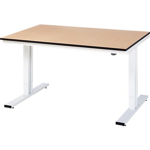 Rau Werktisch Adlatus, elektrisch höhenverstellbar, 22 mm MDF-Platte, bis 300 kg, B 1500 x T 1000 x H 720-1120 mm, braun/lichtgrau