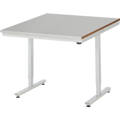 Rau Werktisch Adlatus, elektrisch höhenverstellbar, 25 mm MDF-Platte mit Stahlblechbelag, 300 kg, B 1000 x T 1000 x H 720-1120 mm, silber/lichtgrau
