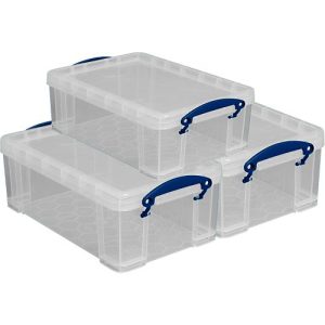Really Useful Boxen, Fassungsvermögen 9 Liter, als Lager- und Kurierbox, 3er-Set Really Useful Boxen, Fassungsvermögen 9 Liter, als Lager- und Kurierbox, 3er-Set