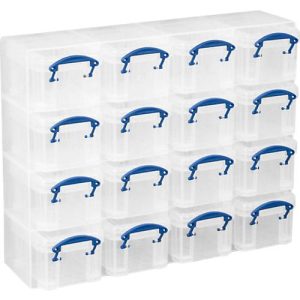 Really Useful Boxes Organizer Pack, 16 x 0,14 Liter Boxen, transparent, aus PP Really Useful Boxes Organizer Pack, 16 x 0,14 Liter Boxen, transparent, aus PP