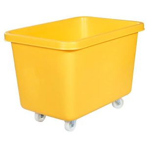 Rechteckbehälter, Kunststoff, fahrbar, 227 l, gelb Rechteckbehälter, Kunststoff, fahrbar, 227 l, gelb