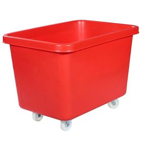Rechteckbehälter, Kunststoff, fahrbar, 227 l, rot Rechteckbehälter, Kunststoff, fahrbar, 227 l, rot