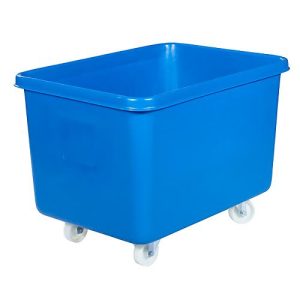 Rechteckbehälter, Kunststoff, fahrbar, 340 l, blau Rechteckbehälter, Kunststoff, fahrbar, 340 l, blau