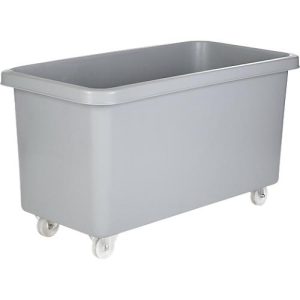 Rechteckbehälter, Kunststoff, fahrbar, 450 l, grau Rechteckbehälter, Kunststoff, fahrbar, 450 l, grau