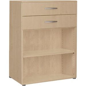 Regal PALENQUE, 3 OH, 2 Schübe oben, 1 Boden, B 800 x T 400 x H 1104 mm, Ahorn Regal PALENQUE, 3 OH, 2 Schübe oben, 1 Boden, B 800 x T 400 x H 1104 mm, Ahorn