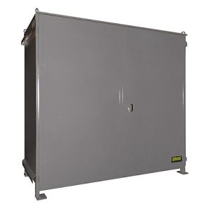 Regalcontainer BAUER CEN 29-2, Stahl, Doppelflügeltor, B 3175 x T 1480 x H 2980 mm, grau