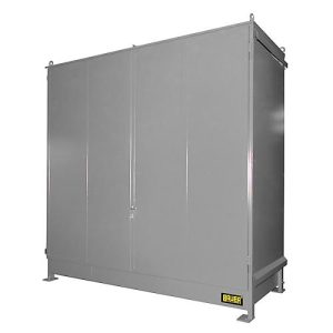 Regalcontainer BAUER CEN 33-2 IBC, Stahl, Doppelflügeltor, B 3510 x T 1480 x H 3445 mm, grau