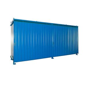 Regalcontainer BAUER CEN 59-2, Stahl, Schiebetor, B 6255 x T 1550 x H 2980 mm, blau Regalcontainer BAUER CEN 59-2, Stahl, Schiebetor, B 6255 x T 1550 x H 2980 mm, blau