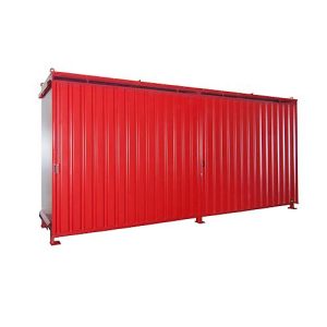 Regalcontainer BAUER CEN 59-2, Stahl, Schiebetor, B 6255 x T 1550 x H 2980 mm, rot Regalcontainer BAUER CEN 59-2, Stahl, Schiebetor, B 6255 x T 1550 x H 2980 mm, rot
