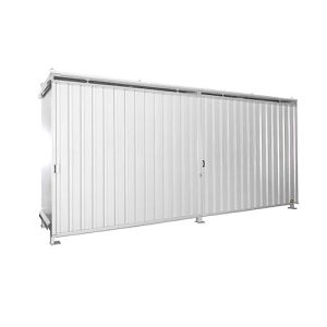Regalcontainer BAUER CEN 59-2, Stahl, Schiebetor, B 6255 x T 1550 x H 2980 mm, weiß Regalcontainer BAUER CEN 59-2, Stahl, Schiebetor, B 6255 x T 1550 x H 2980 mm, weiß