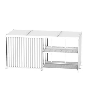 Regalcontainer BAUER CEN 59-2b IBC, Stahl, Schiebetor, B 6550 x T 2900 x H 3350 mm, orange Regalcontainer BAUER CEN 59-2b IBC, Stahl, Schiebetor, B 6550 x T 2900 x H 3350 mm, orange