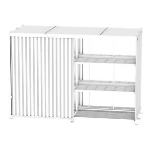 Regalcontainer BAUER CEN 81-3b, Stahl, Schiebetor, B 8400 x T 2900 x H 4550 mm, grün