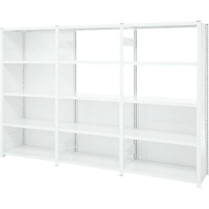 Regalkombination ORDO Professional, 1 Grundregal + 2 Anbauregale, 15 Böden, modular, Fachlast 140 kg, Feldlast 1200 kg, B 2330 x T 635 x H 2000 mm, verkehrsweiß Regalkombination ORDO Professional, 1 Grundregal + 2 Anbauregale, 15 Böden, modular, Fachlast 140 kg, Feldlast 1200 kg, B 2330 x T 635 x H 2000 mm, verkehrsweiß