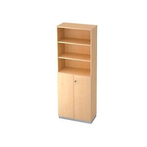 Regalschrank 6 OH, 3 OH geschlossen, B 800 x T 420 mm, Ahorn-Dekor Regalschrank 6 OH, 3 OH geschlossen, B 800 x T 420 mm, Ahorn-Dekor