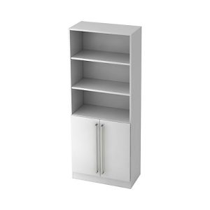 Regalschrank TARVIS, 5 Ordnerhöhen, 5 Böden, 2 Türen, mit Griff o. Schloss, B 800 x T 420 x H 2004 mm, weiß Regalschrank TARVIS, 5 Ordnerhöhen, 5 Böden, 2 Türen, mit Griff o. Schloss, B 800 x T 420 x H 2004 mm, weiß