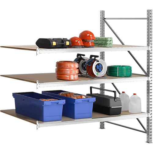 Regalsystem WR 600, Anbaufeld, Traverse blau, mit 2 Ebenen, 2200 x 1500 x 1050 mm