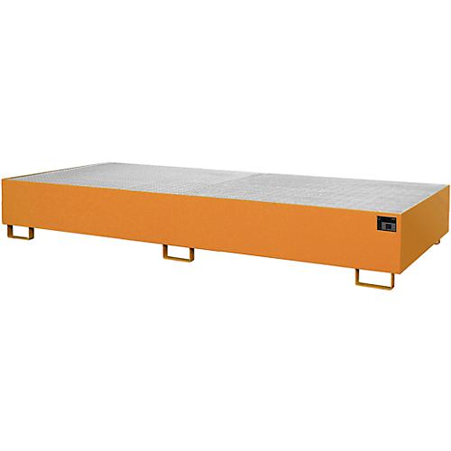 Regalwanne Typ RW/GR 3300-2, mit Gitterrost, orange RAL2000