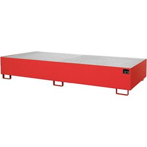 Regalwanne Typ RW/GR 3300-3, mit Gitterrost, rot RAL3000 Regalwanne Typ RW/GR 3300-3, mit Gitterrost, rot RAL3000