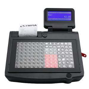 Registrierkasse Olympia CM 985, für die Gastronomie, 40 Nutzer, 5 Jahre TSE-Lizenz, Flachtastatur, Thermodrucker, USB/LAN/RS232/RJ11, abschließbar