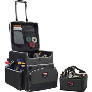 Reinigungswagen Rubbermaid® Quick Cart Groß, 60 l, Außentaschen, Reißverschlusstasche & Innenfächer, Teleskopgriff, wasser-/ölresistent, Teflon® Reinigungswagen Rubbermaid® Quick Cart Groß, 60 l, Außentaschen, Reißverschlusstasche & Innenfächer, Teleskopgriff, wasser-/ölresistent, Teflon®