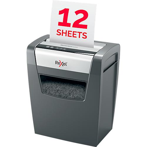 Rexel Momentum X312 Aktenvernichter P3, Partikelschnitt 5 x 42 mm, 23 l, 12 Blatt Schnittleistung, Anti-Papierstau-Technologie, schwarz