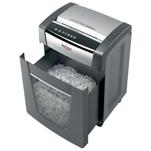 Rexel Momentum X420 Aktenvernichter P4, Partikelschnitt 4 x 40 mm, 30 l, 20 Blatt Schnittleistung, Anti-Papierstau-Technologie, mit Rollen, schwarz