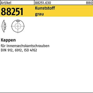Reyher Abdeckkappen R 88251, Kunststoff grau, Ø 14 mm, für Innen-6kt M16/M18, 200 Stück