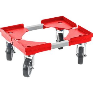 Roll-Fix, Kunststoff-Rollen, rot, 400 x 300 x 125 mm Roll-Fix, Kunststoff-Rollen, rot, 400 x 300 x 125 mm