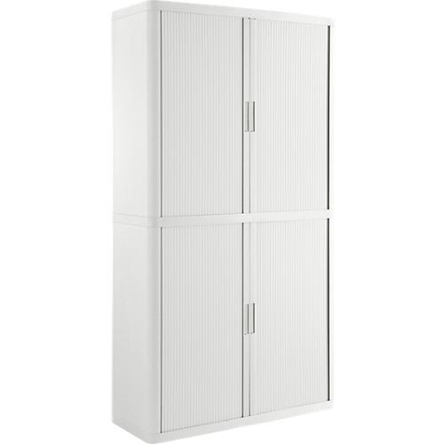 Rolladenschrank, B 1100 x T 415 x H 2040 mm, abschließbar, ohne Fachböden, High Impact Polystyrol, weiß/weiß