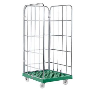Rollbox, 3-seitig, Kunststoffbodenplatte, 724 x 815 x 1850 mm, grün (RAL 6024) Rollbox, 3-seitig, Kunststoffbodenplatte, 724 x 815 x 1850 mm, grün (RAL 6024)