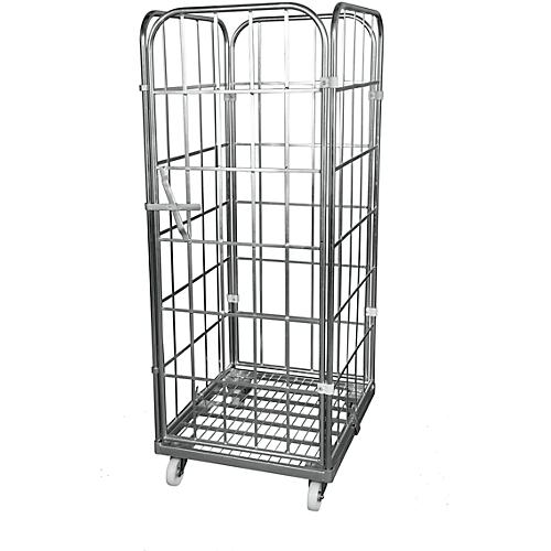 Rollbox, 4-seitig, Stahl-Bodenplatte, mit Vorderwand, H 1640 mm