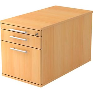 Rollcontainer, 1 Schub, 1 Utensilienauszug, Hängeregistraturauszug, B 428 x T 800 x H 512 mm, Buche Rollcontainer, 1 Schub, 1 Utensilienauszug, Hängeregistraturauszug, B 428 x T 800 x H 512 mm, Buche
