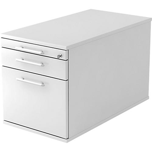 Rollcontainer, 1 Schub, 1 Utensilienauszug, Hängeregistraturauszug, B 428 x T 800 x H 512 mm, lichtgrau