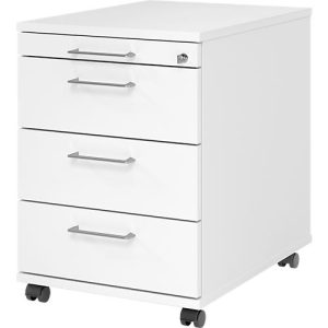 Rollcontainer 1233 Breno, 3 Schübe & 1 Utensilienauszug, abschließbar, B 428 x T 580 x H 590 mm, weiß Rollcontainer 1233 Breno, 3 Schübe & 1 Utensilienauszug, abschließbar, B 428 x T 580 x H 590 mm, weiß