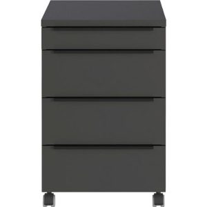 Rollcontainer, 4 Schubladen inkl. Utensilienfach, B 420 x T 600 x H 630 mm, graphit Rollcontainer, 4 Schubladen inkl. Utensilienfach, B 420 x T 600 x H 630 mm, graphit