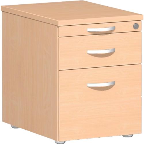Rollcontainer PALENQUE, 1 Schub, 1 Utensilienauszug, HR-Auszug, B 430 x T 600 x H 566 mm, Buche