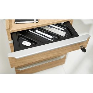 Rollcontainer QUANDOS BOX, 1 Utensilienauszug, 3 Schübe, B 430 x T 800 x H 570 mm, Eiche Masonic Rollcontainer QUANDOS BOX, 1 Utensilienauszug, 3 Schübe, B 430 x T 800 x H 570 mm, Eiche Masonic