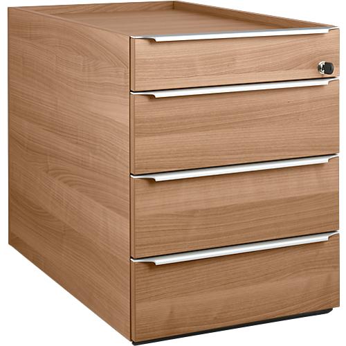 Rollcontainer QUANDOS BOX, 1 Utensilienauszug, 3 Schübe, B 430 x T 800 x H 570 mm, Kirsche Romana