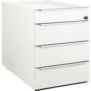 Rollcontainer QUANDOS BOX, 1 Utensilienauszug, 3 Schübe, B 430 x T 800 x H 570 mm, weiß Rollcontainer QUANDOS BOX, 1 Utensilienauszug, 3 Schübe, B 430 x T 800 x H 570 mm, weiß
