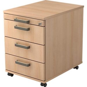 Rollcontainer TOPAS LINE, 3 Schübe, 1 Utensilienauszug, abschließbar, Eiche-Dekor/Eiche-Dekor, T 580 mm Rollcontainer TOPAS LINE, 3 Schübe, 1 Utensilienauszug, abschließbar, Eiche-Dekor/Eiche-Dekor, T 580 mm