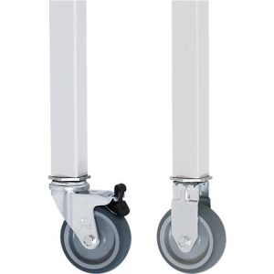 Rollensatz für Arbeitstisch Jerry, 2 Bock- und 2 Lenkrollen mit Feststelller Rollensatz für Arbeitstisch Jerry, 2 Bock- und 2 Lenkrollen mit Feststelller