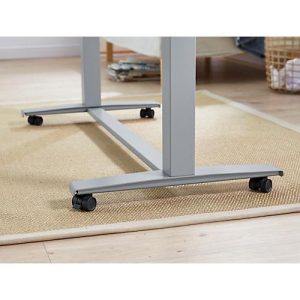 Rollensatz mit Traverse, für elektrisch höhenverstellbaren Home Office Schreibtisch Roll it, Stahlgestell, weißalu Rollensatz mit Traverse, für elektrisch höhenverstellbaren Home Office Schreibtisch Roll it, Stahlgestell, weißalu