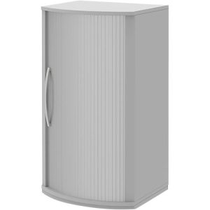 Rollladen-Schiebetürenschrank BARI, 3 OH, 2 Böden, Griff links, B 600 x T 530/430 x H 1117 mm, hellgrau Rollladen-Schiebetürenschrank BARI, 3 OH, 2 Böden, Griff links, B 600 x T 530/430 x H 1117 mm, hellgrau