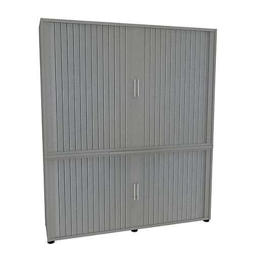 Rollladenschrank, 5 OH, 2teilig, mit Mitteltrennwand, B 1600 mm, silber