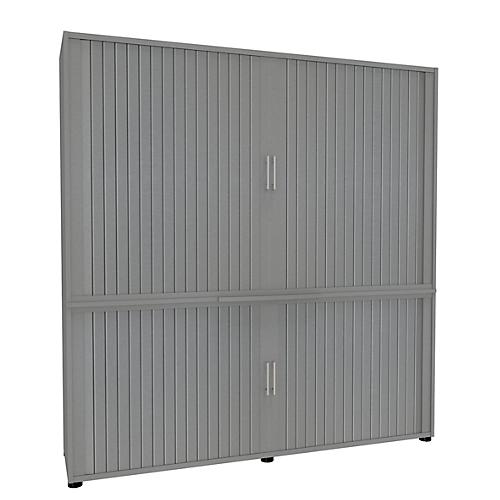 Rollladenschrank, 5 OH, 2teilig, mit Mitteltrennwand, B 1800 mm, silber