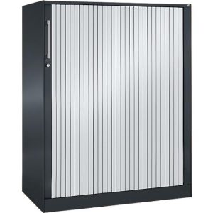Rollladenschrank ASISTO C 3000, 3 Ordnerhöhen, B 1000 mm, anthrazit/alusilber Rollladenschrank ASISTO C 3000, 3 Ordnerhöhen, B 1000 mm, anthrazit/alusilber