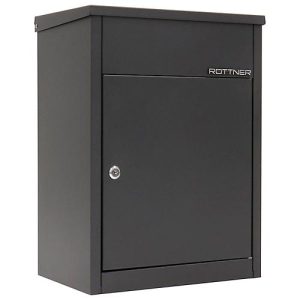 Rottner Paketbriefkasten Parcel Keeper 500, Wand-/Bodenmontage, für Pakete L 310 x B 290 x H 155 mm, Stahlblech pulverbeschichtet, schwarz