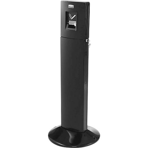 Rubbermaid Standascher Metropolitan, Aluminium, mit 6 L Inneneimer, für Außenbereich, schwarz