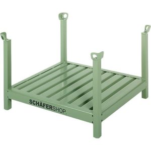 Rungengestell Schäfer Shop Select, B 1050 x T 850 x H 965 mm, resedagrün RAL 6011, bis 1000 kg, 3-fach stapelbar Rungengestell Schäfer Shop Select, B 1050 x T 850 x H 965 mm, resedagrün RAL 6011, bis 1000 kg, 3-fach stapelbar