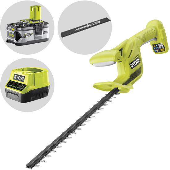 Ryobi RY18HT40B-0 - Akku-Heckenschere, Messerlänge: 40 cm - 18V/4Ah